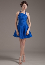 Halter Peacock Prom Dress Beading Pleats Customize