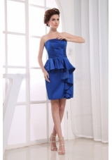 Royal Blue 2013 Prom Dress Mini-length Ruffles