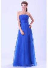 Blue 2013 Prom Dress Empire Organza Pleats