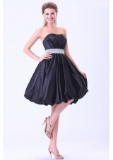 Popular Navy Blue Prom Cocktail Dress Beaded Belt