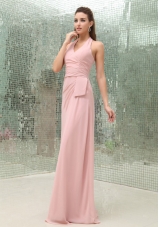 Cheap Light Pink Halter Prom Dress For 2013 Brush
