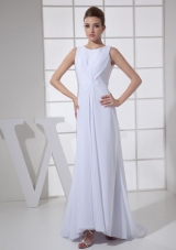 Bateau White Mother Bride Dress Brush High Low