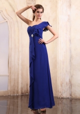 Royal Mother Bride Dress One Shoulder Ankle-length