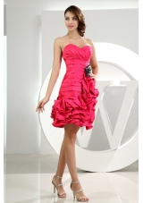 Winding Ruffles Column Sweetheart Mini Prom Dress