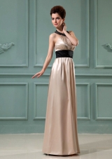 Black Halter Column Floor-length Champagne Prom Evening Dress