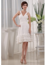 Attractive Chiffon V-neck Knee-length Prom Dress