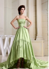 Yellow Green Prom Celebrity Dress High-Low Style