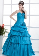 Ruched A-line Sweet 16 Dresses Pick-ups Hand Made Flower