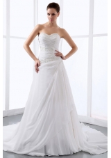 Bridal Gown Sweetheart Wedding Dress Appliques and Ruch