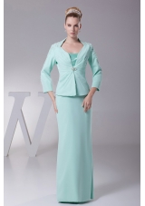 Chiffon Mother Of The Bride Dress Apple Green Sleeves