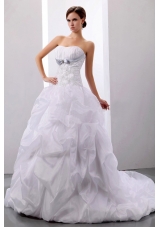 Ball Gown With Appliques and Pick-ups Wedding Dress