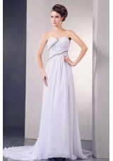 Elegant 2013 Wedding Dress Appliques Ruching Court