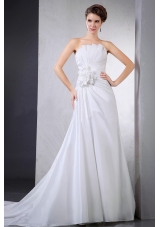 Elegant Wedding Dress Hand Made Pleats Chapel