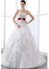 Wedding Dress Sweetheart Appliques Pick-ups Chapel Train