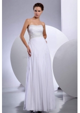 Beading Empire Chiffon Wedding Gowns Floor-length Strapless