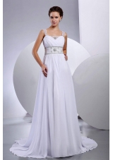 Beaded Wedding Gown Dress Chiffon Court Train