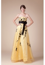 Bowknot Exclusive Empire Strapless Long Prom Dress For 2013