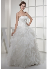 Strapless Ruffles Long A-line / Princess Wedding Dress