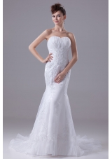 2013 Lace Appliques Mermaid / Trumpet Sweetheart Wedding Dress