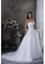 A-line Wedding Dress With Appliques Court Tarin Tulle