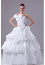 Bowknot Gorgeous Long Ball Gown Strapless Wedding Dress