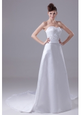 Lace and Beading Sweetheart Watteau Train  Wedding Dress