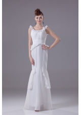 Mermaid Scoop Chiffon Ruching Wedding Dress
