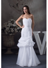 Sweetheart Mermaid Long Pick Ups Wedding Dress