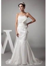 2013 Stylish Mermaid Strapless Brush Wedding Dress