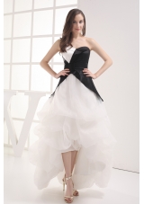 A-line Sweetheart High-low Pick-ups Wedding Dress