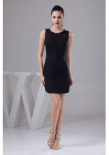 Simple Black Scoop Prom Cocktail Dresses of Mini-length