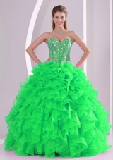 Sweetheart Ruffles and Beading Floor-length Quinceanera Gowns in Sweet 16