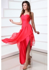 Chic Single Shoulder Asymmetrical Chiffon Prom Cocktail Dresses