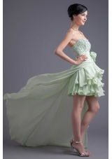 Light Green Sweetheart High-low Beading Chiffon Prom Dress