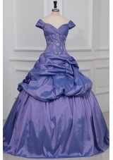 Pretty Lavender Off The Shoulder Quinceanera Dress For Girls