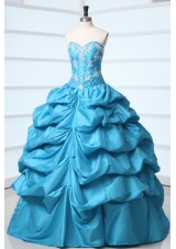 Princess Taffeta Quinceanera Dress with Appliques and Pick-ups