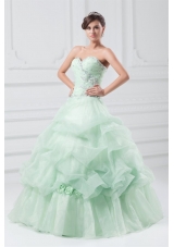 Mint Green Sweetheart Organza Ball Gown Floor-length Sweet 15 Dresses