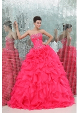 Fancy Diamonds and Ruffles Puffy Organza Sweet Sixteen Dresses