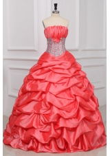 Pick Ups Handle Flowers and Sequins Red Dresses for Sweet 16