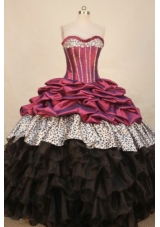 Elegant Ball Gown Sweetheart Floor-length Taffeta Quinceanera Dress