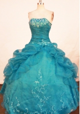 Beautiful Ball Gown Strapless Floor-length Quinceanera Dresses Embroidery