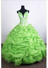 Beautiful Ball Gown Straps Floor-length Spring Green Quinceanera Dresses
