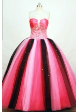 Brand New Ball Gown Strapless Floor-length Tulle Beading Quinceanera Dresses