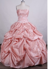Exquisite Ball Gown Strapless Floor-length Taffeta Quinceanera Dresses