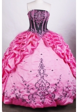 Gorgeous Ball Gown Strapless Floor-length Rose Pink Quinceanera Dresses