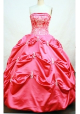 Modest Ball Gown Strapless Floor-length Taffeta Quinceanera Dresses
