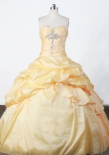 Pretty Ball Gown Strapless Floor-length Appliques Quinceanera Dresses