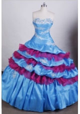 2013 Pretty Ball Gown Sweetheart Floor-length Quinceanera Dresses Appliques and Beading