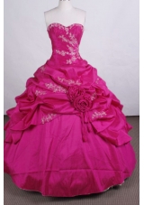 Discount Ball gown Sweetheart Floor-length Quinceanera Dresses Appliques with Beading