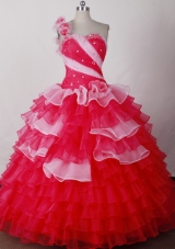 Perfect Ball Gown One Shoulder Neck Floor-length Quinceanera Dress
